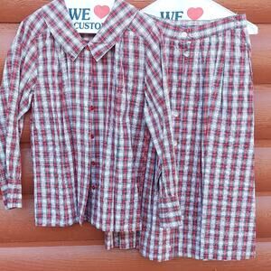 VTG plaid Academia 2 pc skirt set 4 USA twee SKYR Separates